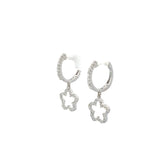 14k White Gold .50ct G SI1 Round Diamond Dangle Flower Earrings